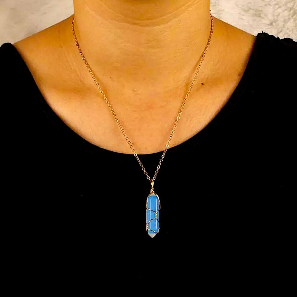 5/$30 opalite gold necklace